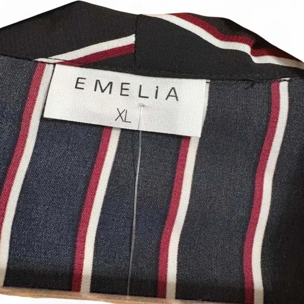 Emelia Striped Open Front Blazer Jacket XL